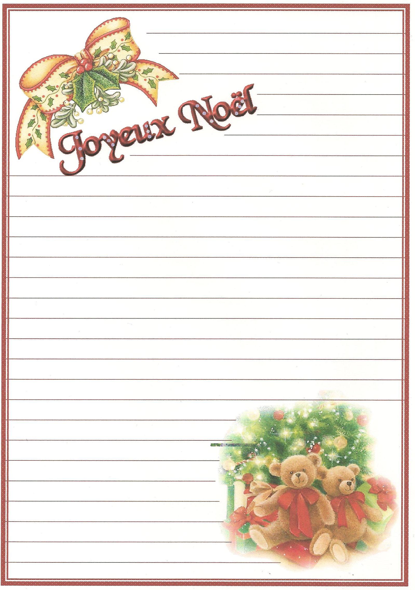 papiers a lettre de noel